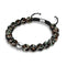 Obsidian | Silber | Glühwürmchen-Glas-Makramee-Armband